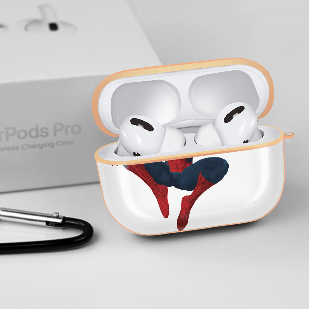 Spider Man スパイダーマン 【AirPods Pro用】ハードシェル保護ケース｜耐衝撃・防指紋・カラビナ付き商品仕様
