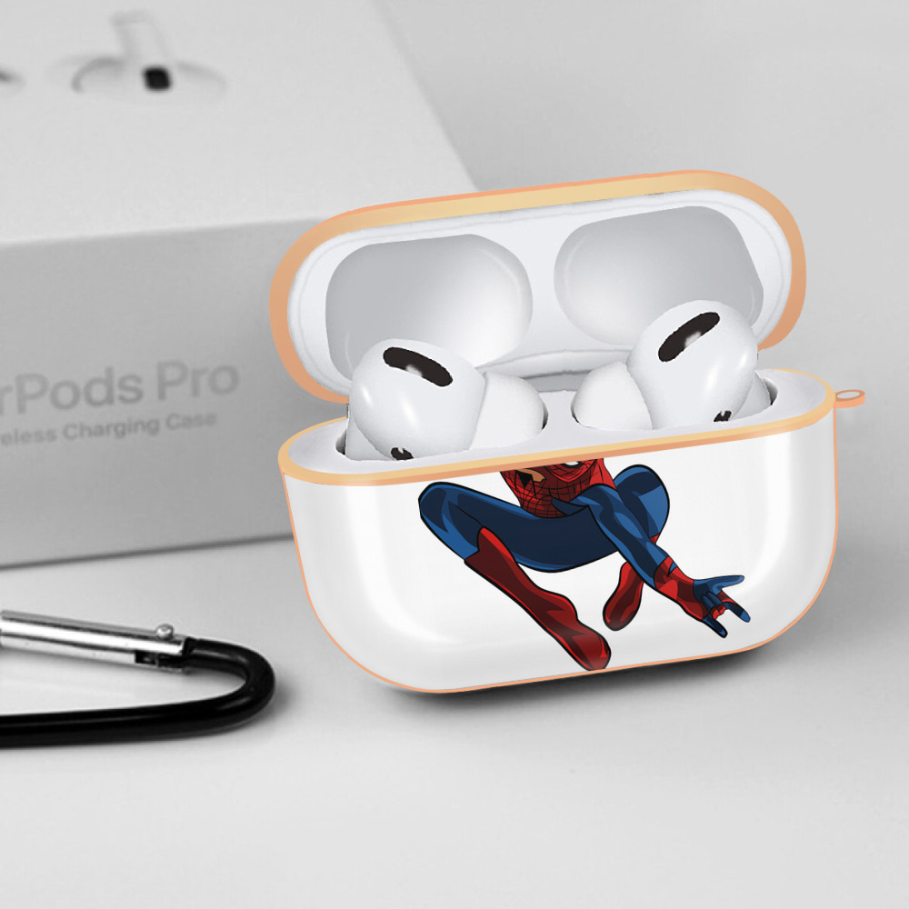 Spider Man スパイダーマン 【AirPods Pro用】ハードシェル保護ケース｜耐衝撃・防指紋・カラビナ付き商品仕様