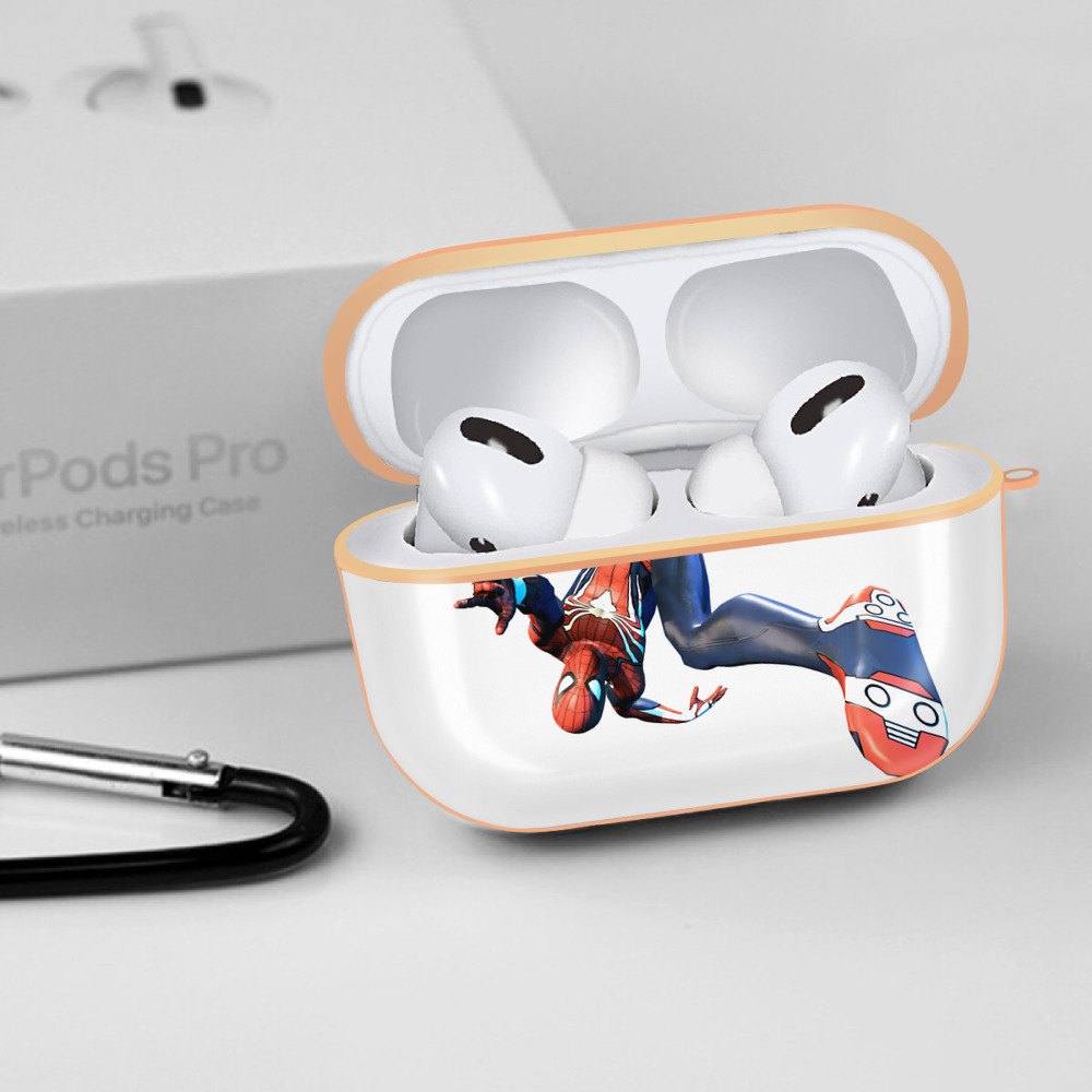 Spider Man スパイダーマン 【AirPods Pro用】ハードシェル保護ケース｜耐衝撃・防指紋・カラビナ付き商品仕様