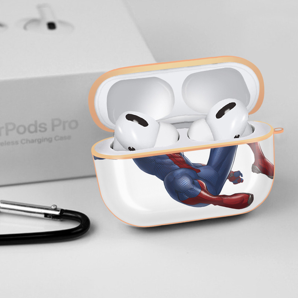 Spider Man スパイダーマン 【AirPods Pro用】ハードシェル保護ケース｜耐衝撃・防指紋・カラビナ付き商品仕様