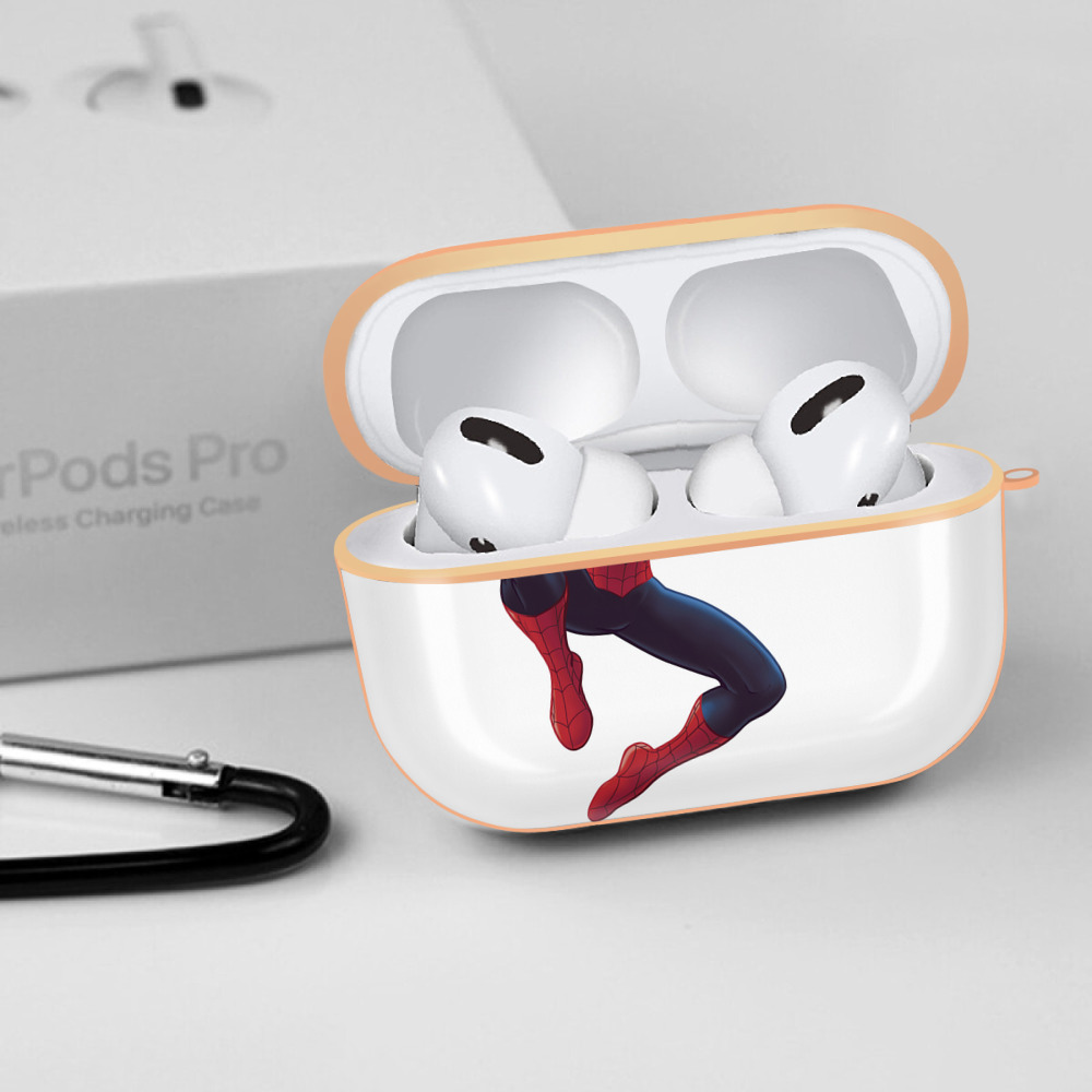 Spider Man スパイダーマン 【AirPods Pro用】ハードシェル保護ケース｜耐衝撃・防指紋・カラビナ付き商品仕様