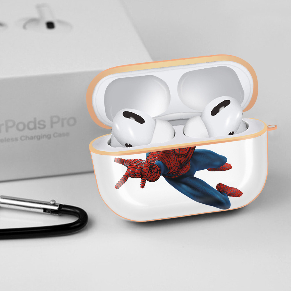 Spider Man スパイダーマン 【AirPods Pro用】ハードシェル保護ケース｜耐衝撃・防指紋・カラビナ付き商品仕様