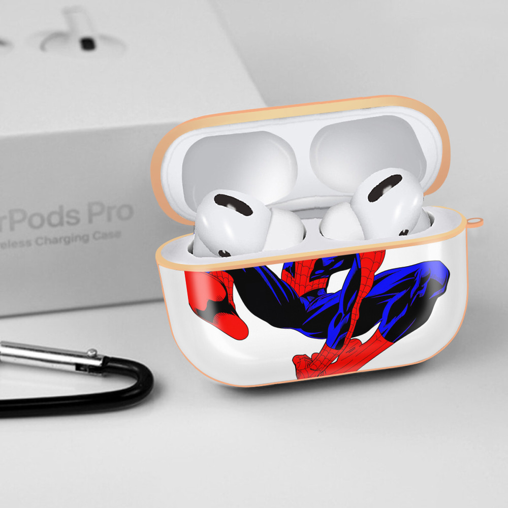 Spider Man スパイダーマン 【AirPods Pro用】ハードシェル保護ケース｜耐衝撃・防指紋・カラビナ付き商品仕様