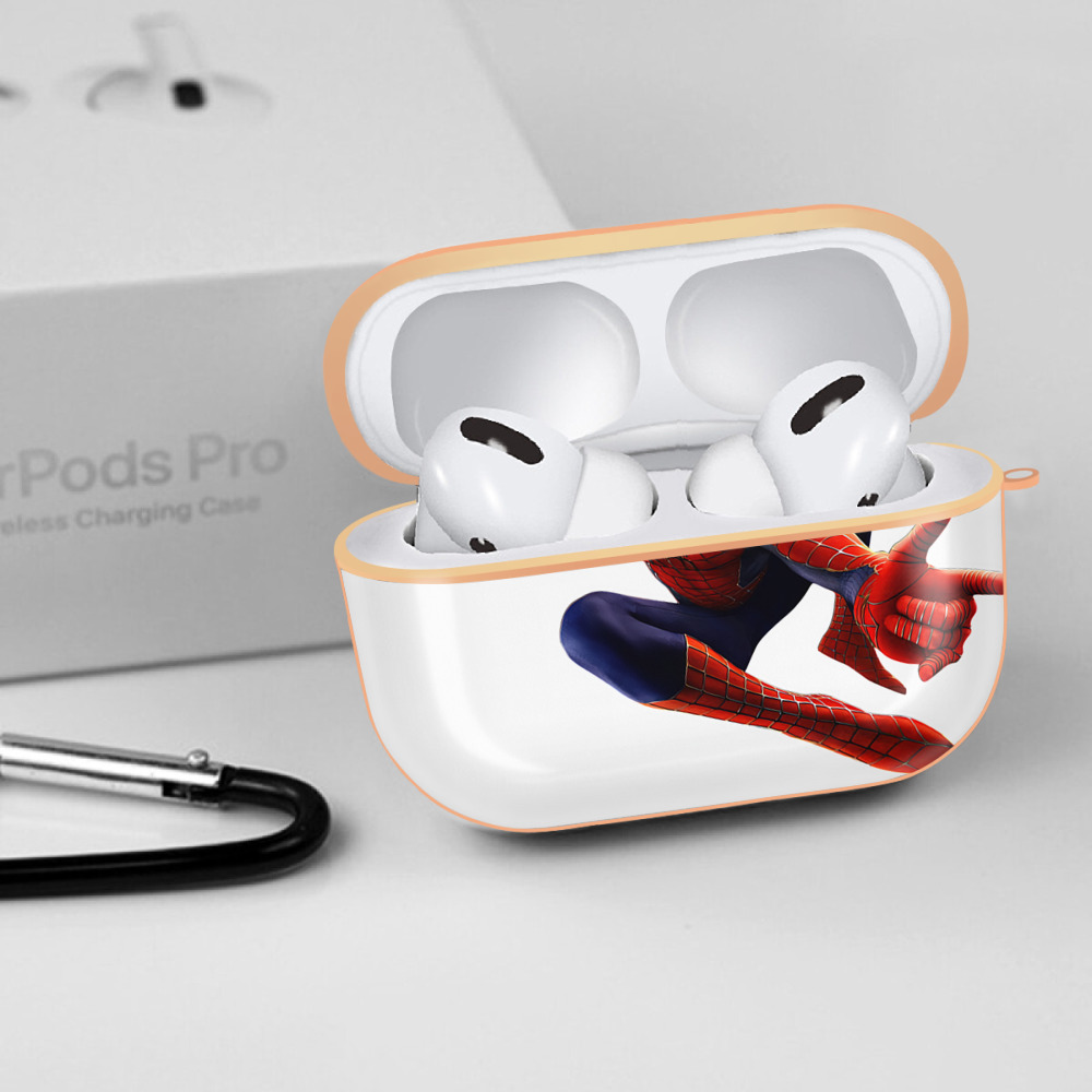 Spider Man スパイダーマン 【AirPods Pro用】ハードシェル保護ケース｜耐衝撃・防指紋・カラビナ付き商品仕様
