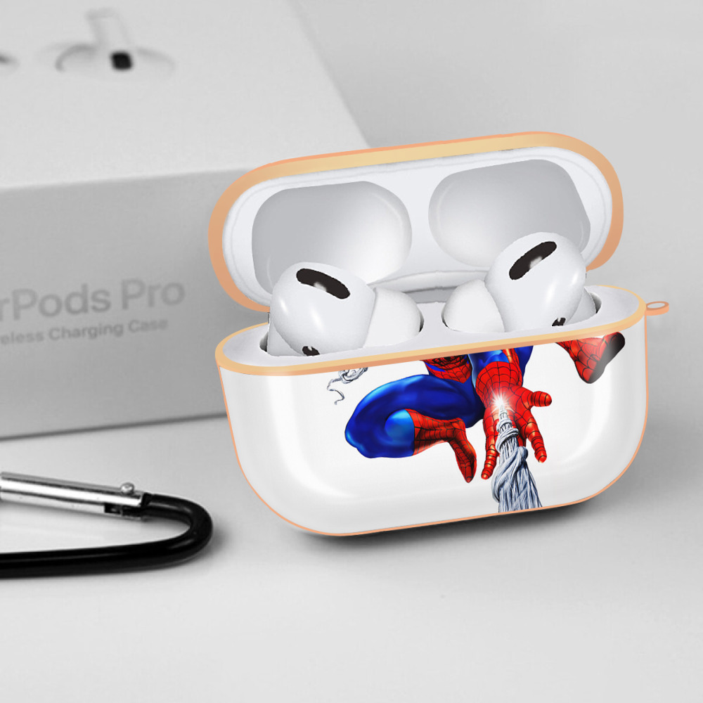 Spider Man スパイダーマン 【AirPods Pro用】ハードシェル保護ケース｜耐衝撃・防指紋・カラビナ付き商品仕様