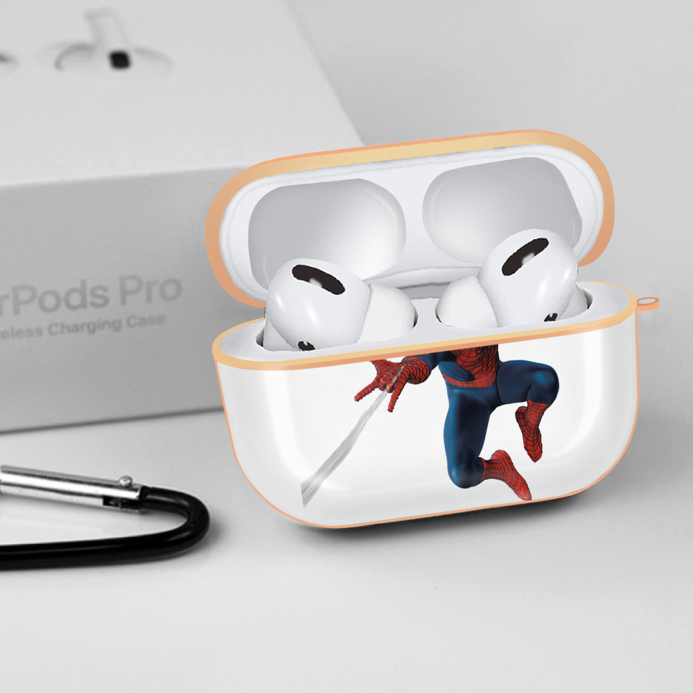 Spider Man スパイダーマン 【AirPods Pro用】ハードシェル保護ケース｜耐衝撃・防指紋・カラビナ付き商品仕様