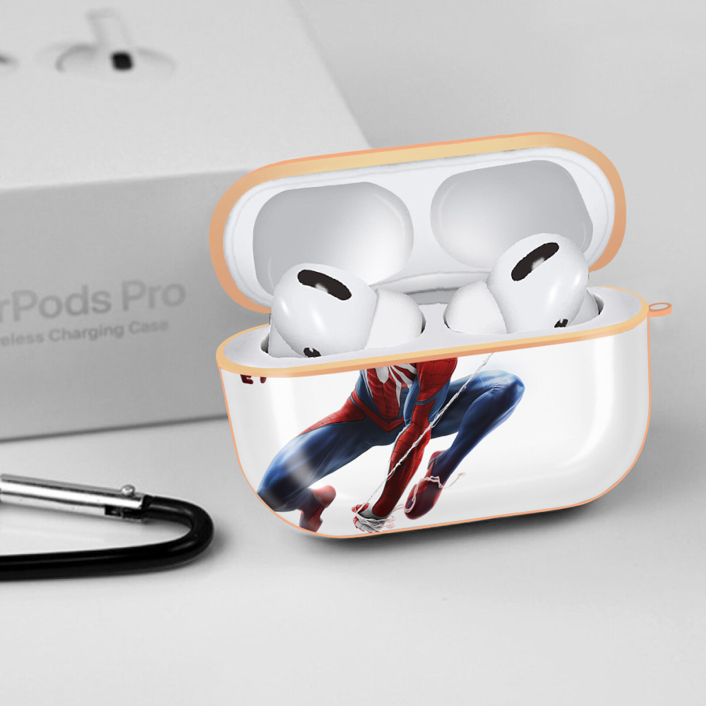 Spider Man スパイダーマン 【AirPods Pro用】ハードシェル保護ケース｜耐衝撃・防指紋・カラビナ付き商品仕様
