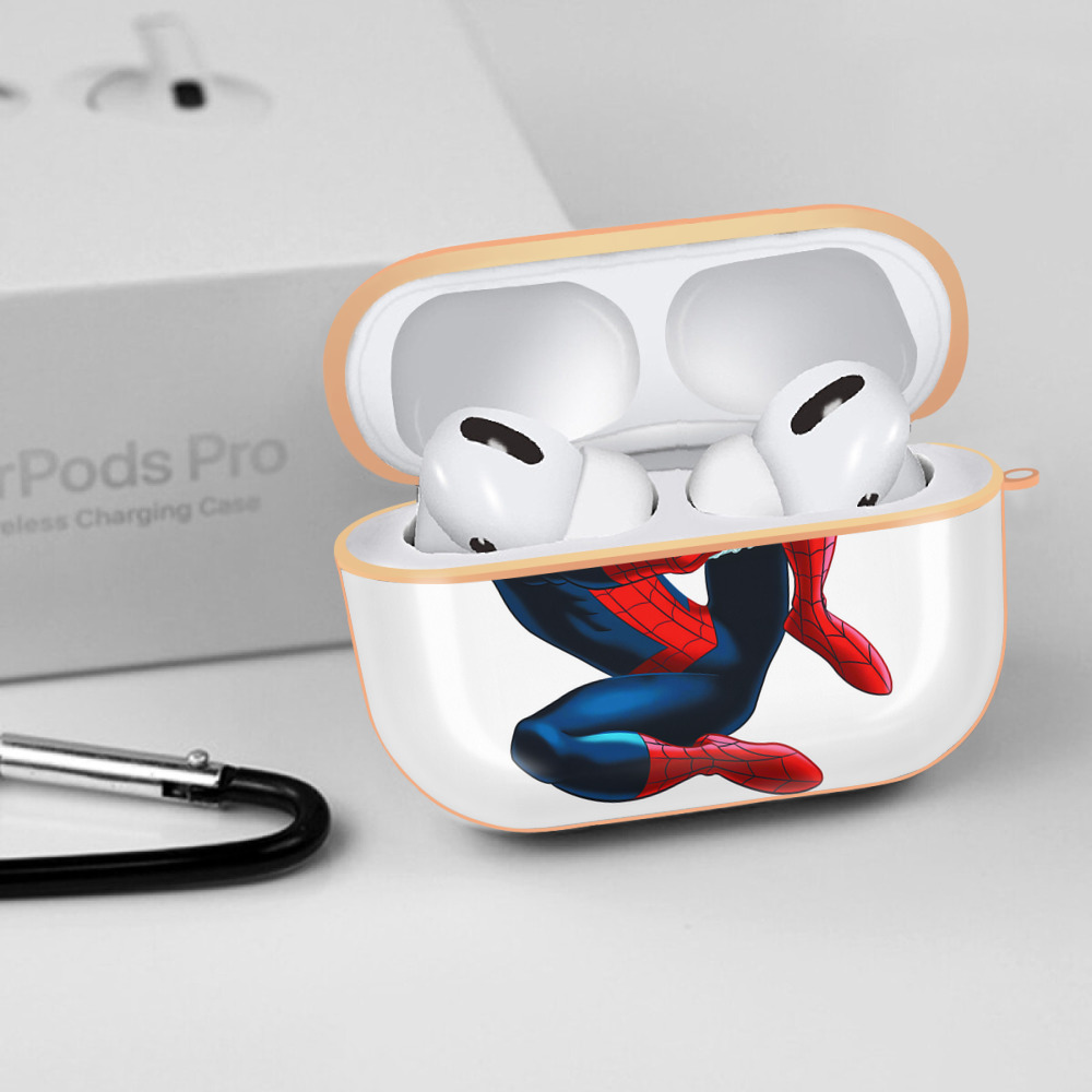 Spider Man スパイダーマン 【AirPods Pro用】ハードシェル保護ケース｜耐衝撃・防指紋・カラビナ付き商品仕様