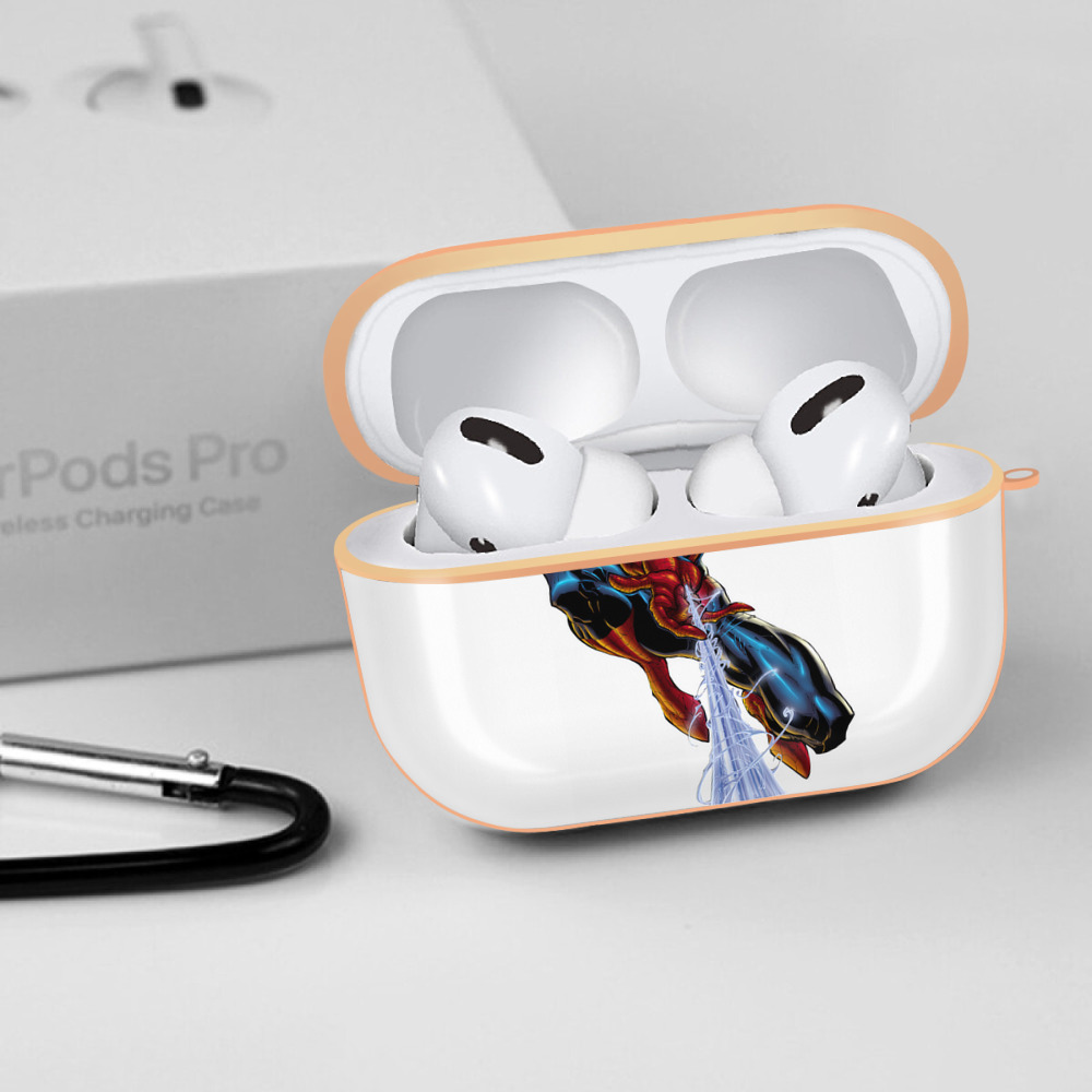 Spider Man スパイダーマン 【AirPods Pro用】ハードシェル保護ケース｜耐衝撃・防指紋・カラビナ付き商品仕様