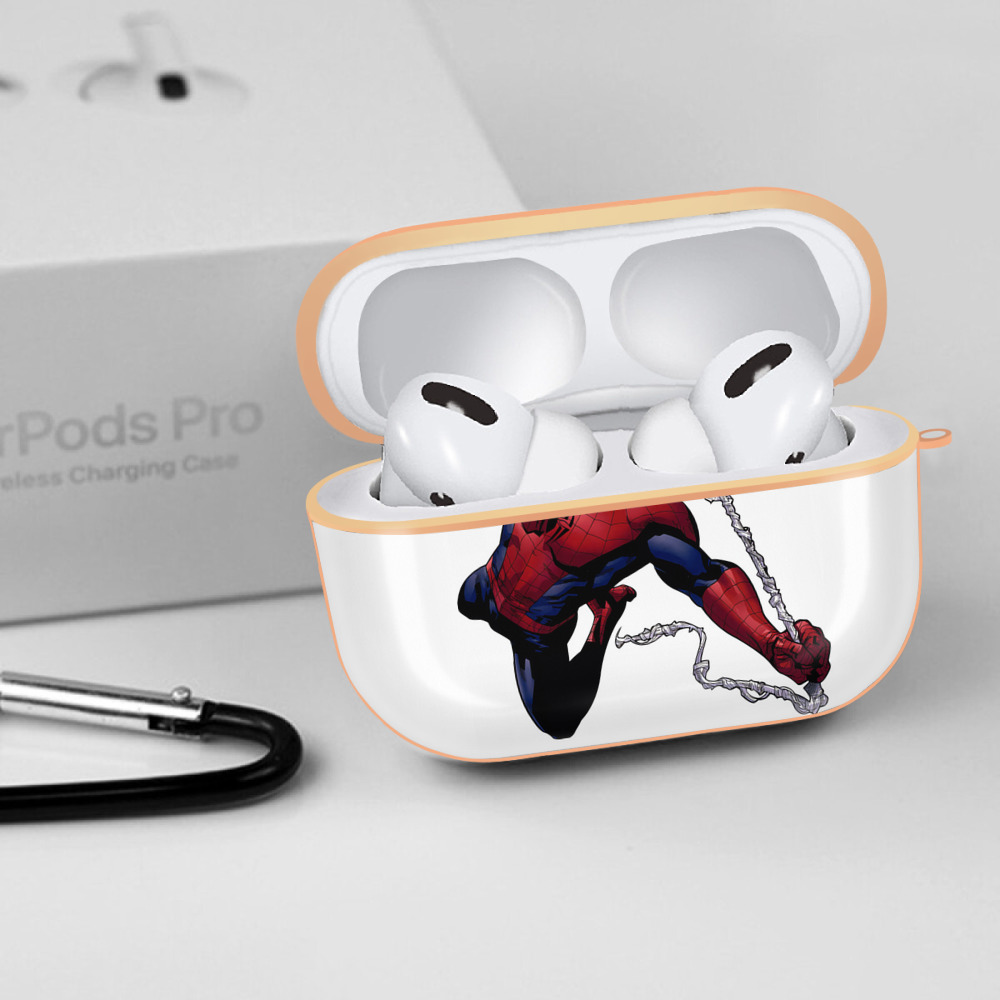Spider Man スパイダーマン 【AirPods Pro用】ハードシェル保護ケース｜耐衝撃・防指紋・カラビナ付き商品仕様