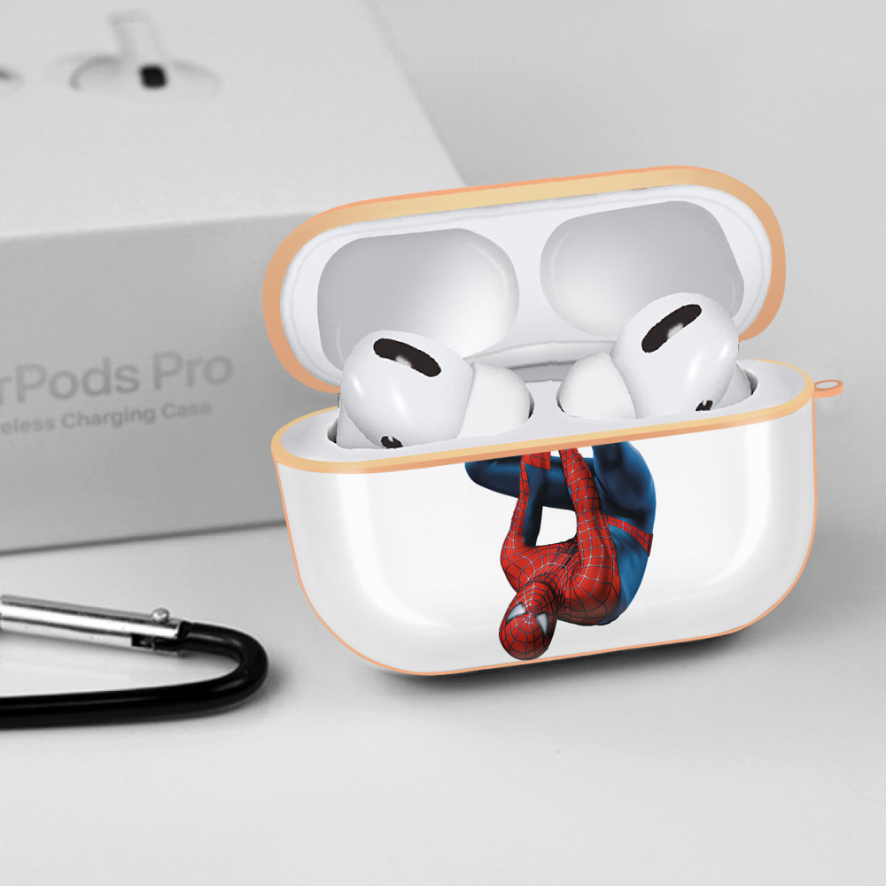 Spider Man スパイダーマン 【AirPods Pro用】ハードシェル保護ケース｜耐衝撃・防指紋・カラビナ付き商品仕様