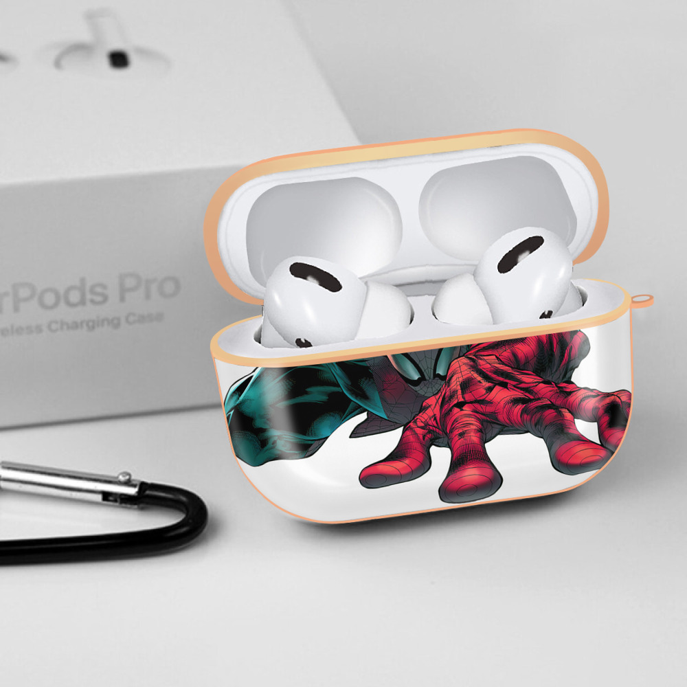 Spider Man スパイダーマン 【AirPods Pro用】ハードシェル保護ケース｜耐衝撃・防指紋・カラビナ付き商品仕様