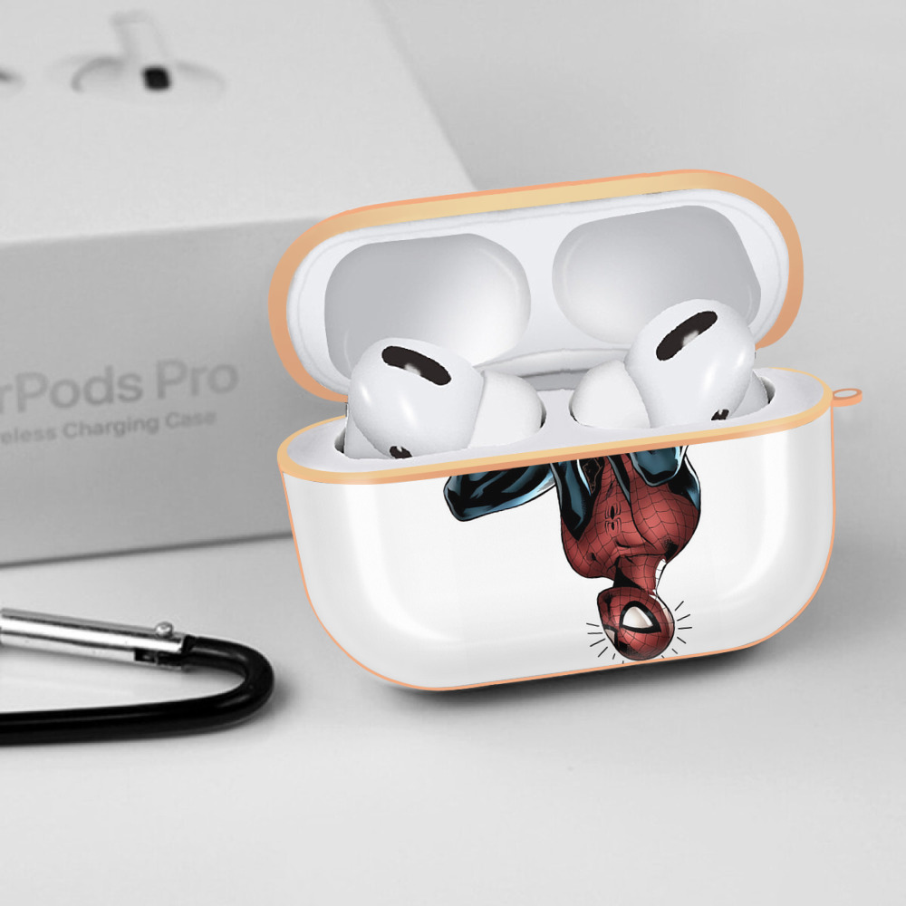 Spider Man スパイダーマン 【AirPods Pro用】ハードシェル保護ケース｜耐衝撃・防指紋・カラビナ付き商品仕様