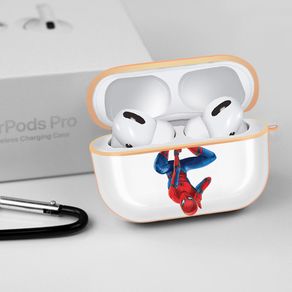 Spider Man スパイダーマン 【AirPods Pro用】ハードシェル保護ケース｜耐衝撃・防指紋・カラビナ付き商品仕様