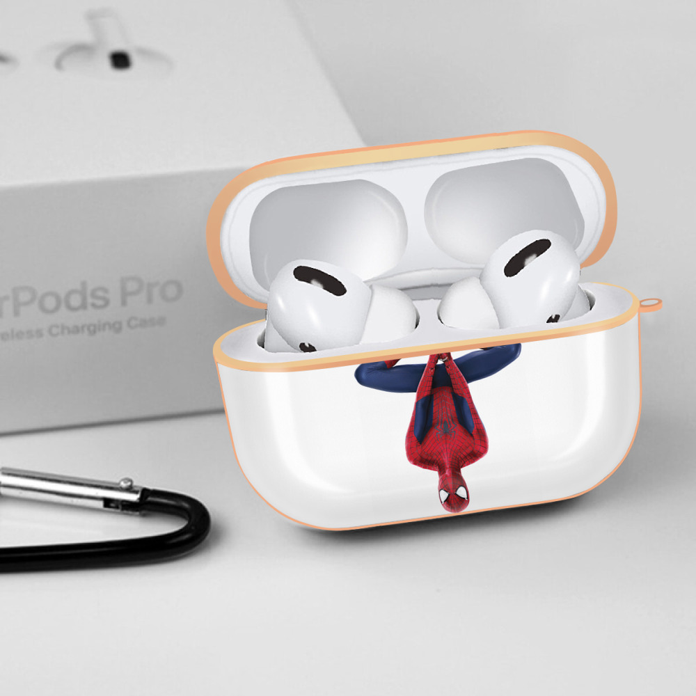 Spider Man スパイダーマン 【AirPods Pro用】ハードシェル保護ケース｜耐衝撃・防指紋・カラビナ付き商品仕様