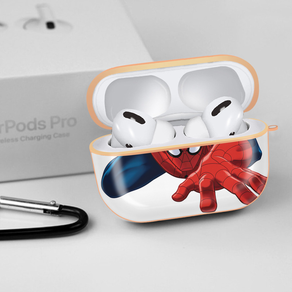 Spider Man スパイダーマン 【AirPods Pro用】ハードシェル保護ケース｜耐衝撃・防指紋・カラビナ付き商品仕様