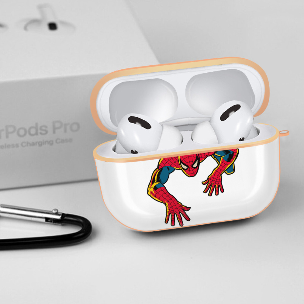 Spider Man スパイダーマン 【AirPods Pro用】ハードシェル保護ケース｜耐衝撃・防指紋・カラビナ付き商品仕様