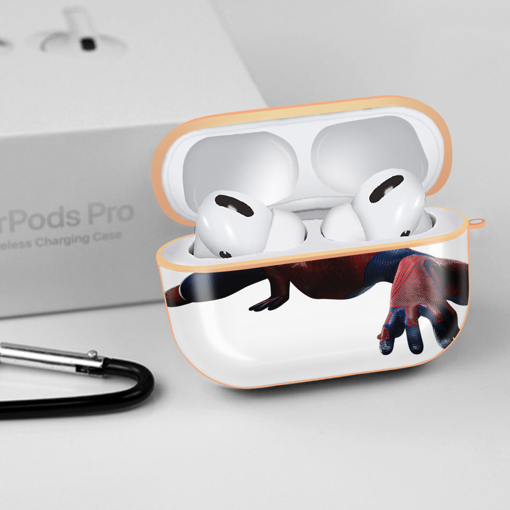 Spider Man スパイダーマン 【AirPods Pro用】ハードシェル保護ケース｜耐衝撃・防指紋・カラビナ付き商品仕様