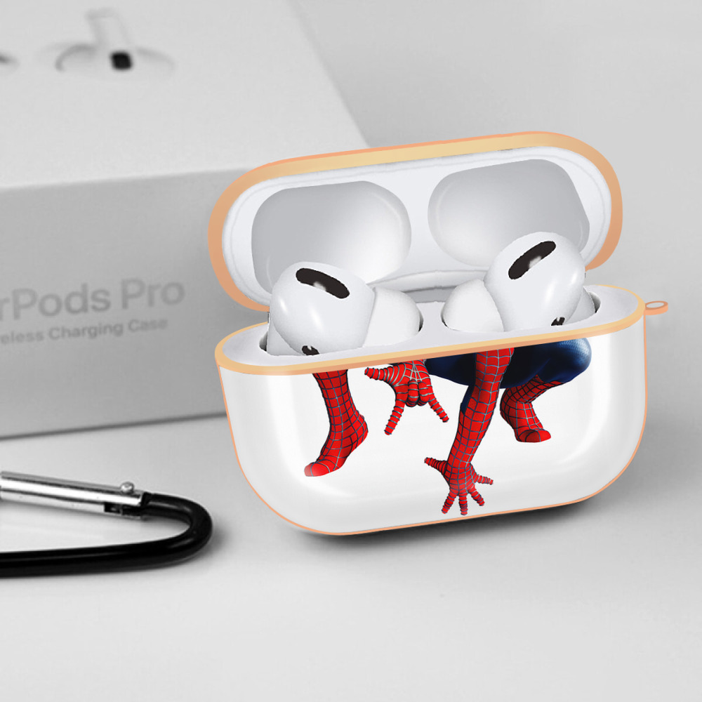 Spider Man スパイダーマン 【AirPods Pro用】ハードシェル保護ケース｜耐衝撃・防指紋・カラビナ付き商品仕様