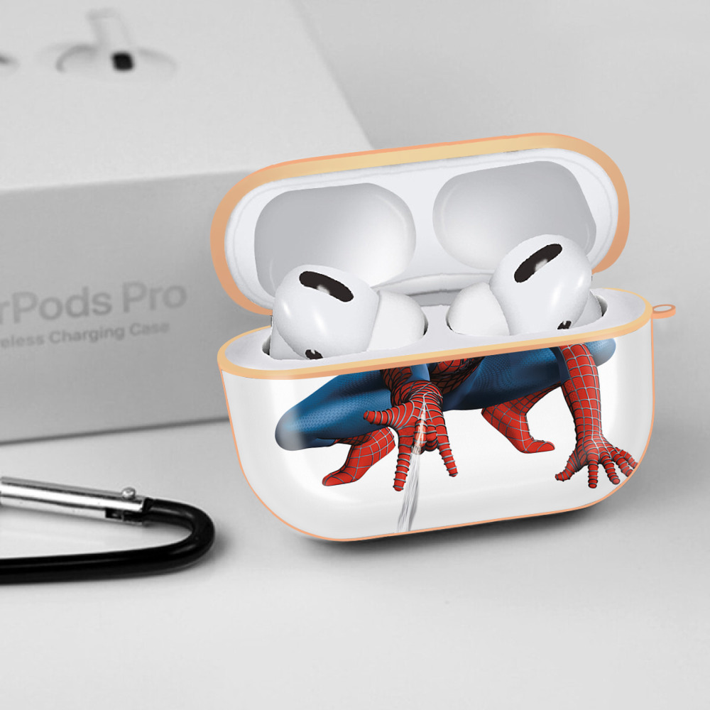 Spider Man スパイダーマン 【AirPods Pro用】ハードシェル保護ケース｜耐衝撃・防指紋・カラビナ付き商品仕様
