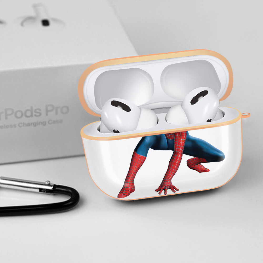 Spider Man スパイダーマン 【AirPods Pro用】ハードシェル保護ケース｜耐衝撃・防指紋・カラビナ付き商品仕様