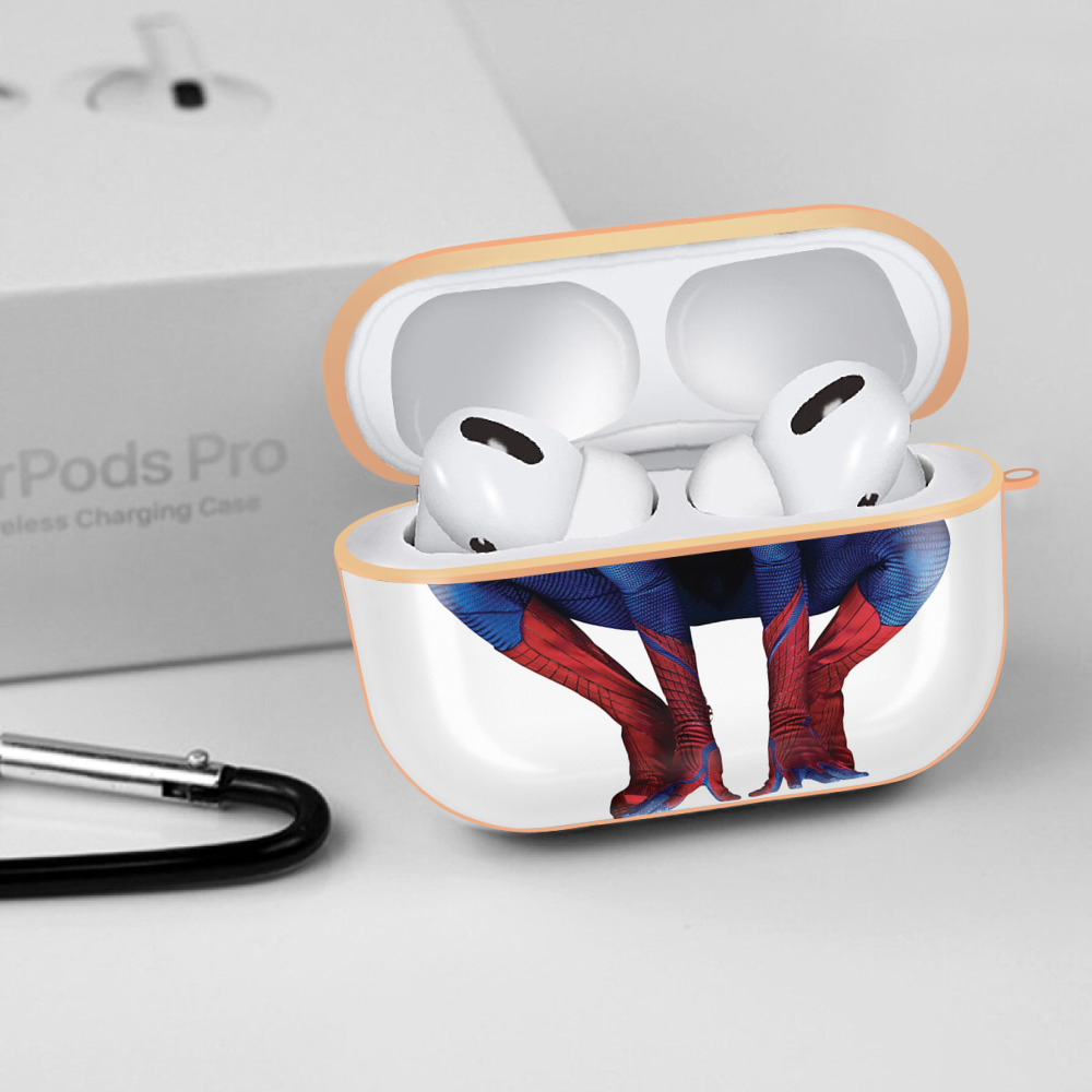 Spider Man スパイダーマン 【AirPods Pro用】ハードシェル保護ケース｜耐衝撃・防指紋・カラビナ付き商品仕様