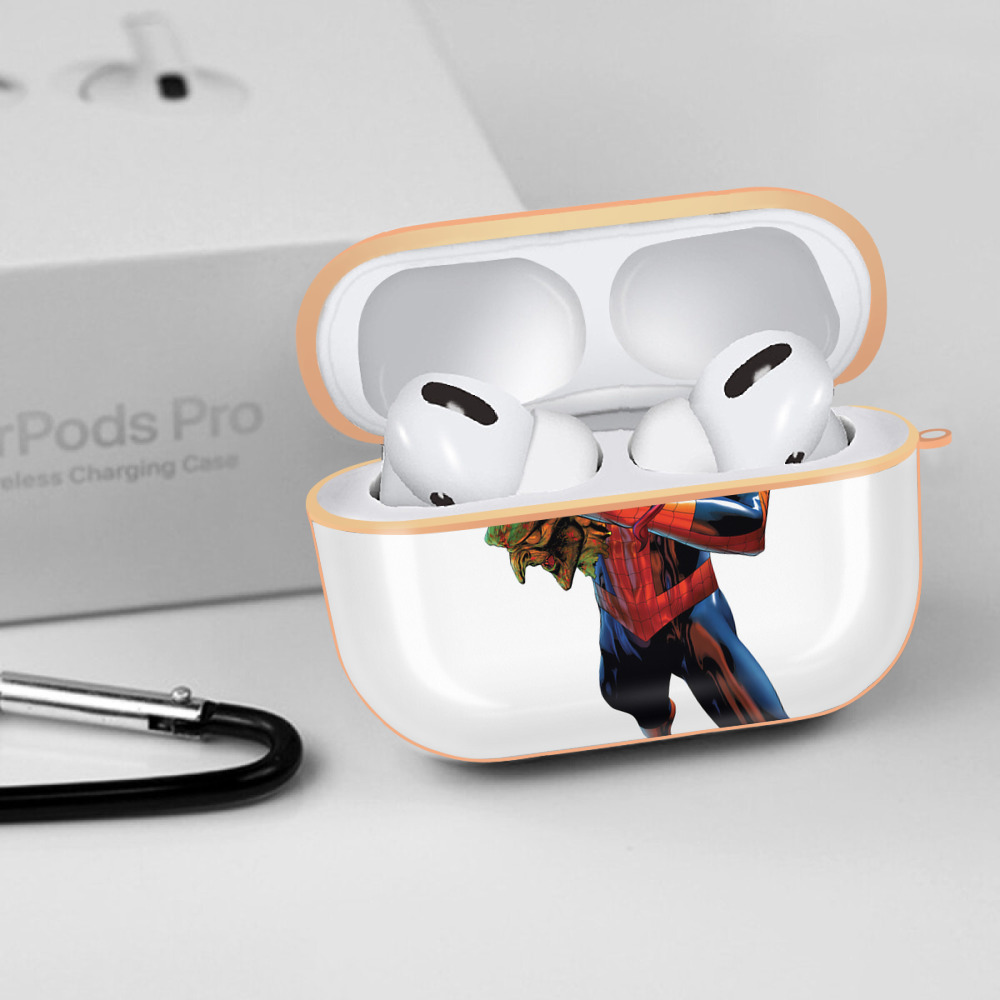 Spider Man スパイダーマン 【AirPods Pro用】ハードシェル保護ケース｜耐衝撃・防指紋・カラビナ付き商品仕様