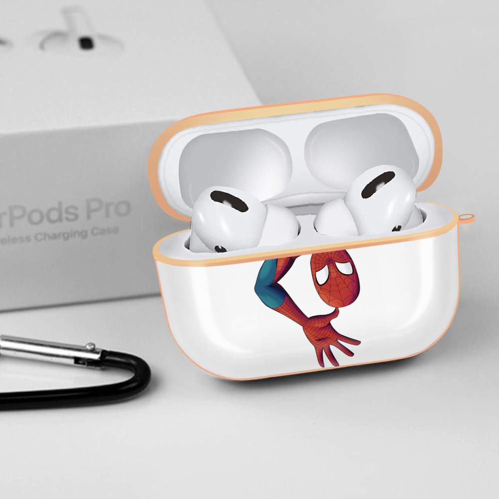 Spider Man スパイダーマン 【AirPods Pro用】ハードシェル保護ケース｜耐衝撃・防指紋・カラビナ付き商品仕様