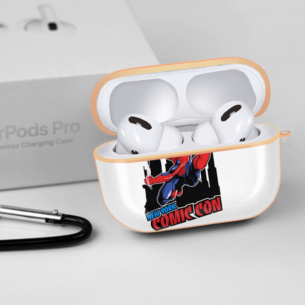 Spider Man スパイダーマン 【AirPods Pro用】ハードシェル保護ケース｜耐衝撃・防指紋・カラビナ付き商品仕様