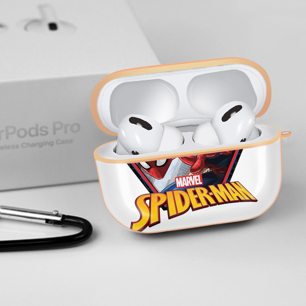 Spider Man スパイダーマン 【AirPods Pro用】ハードシェル保護ケース｜耐衝撃・防指紋・カラビナ付き商品仕様