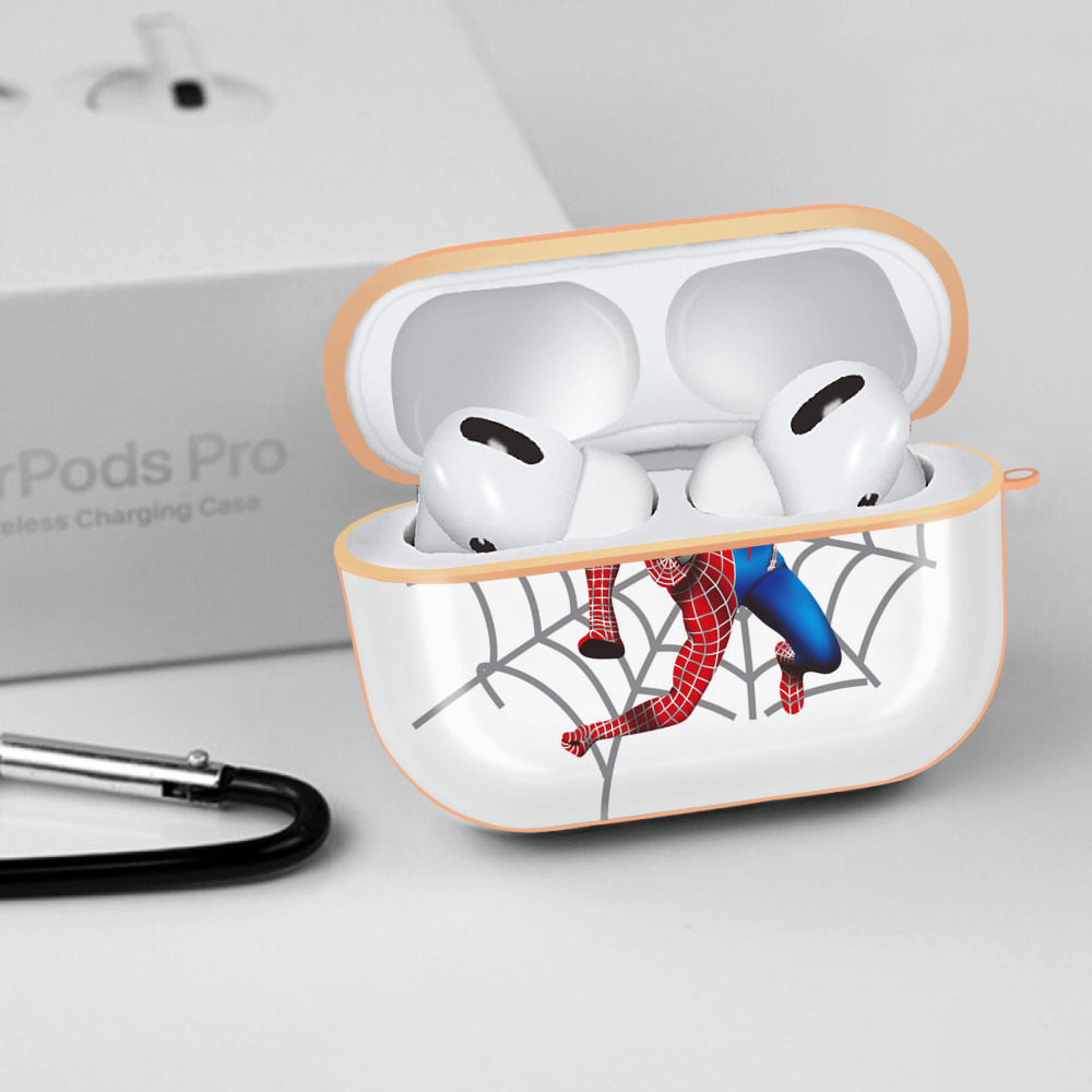 Spider Man スパイダーマン 【AirPods Pro用】ハードシェル保護ケース｜耐衝撃・防指紋・カラビナ付き商品仕様