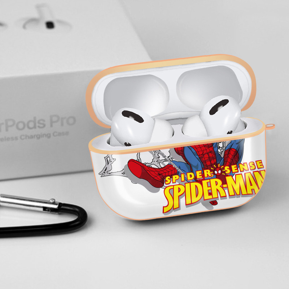 Spider Man スパイダーマン 【AirPods Pro用】ハードシェル保護ケース｜耐衝撃・防指紋・カラビナ付き商品仕様