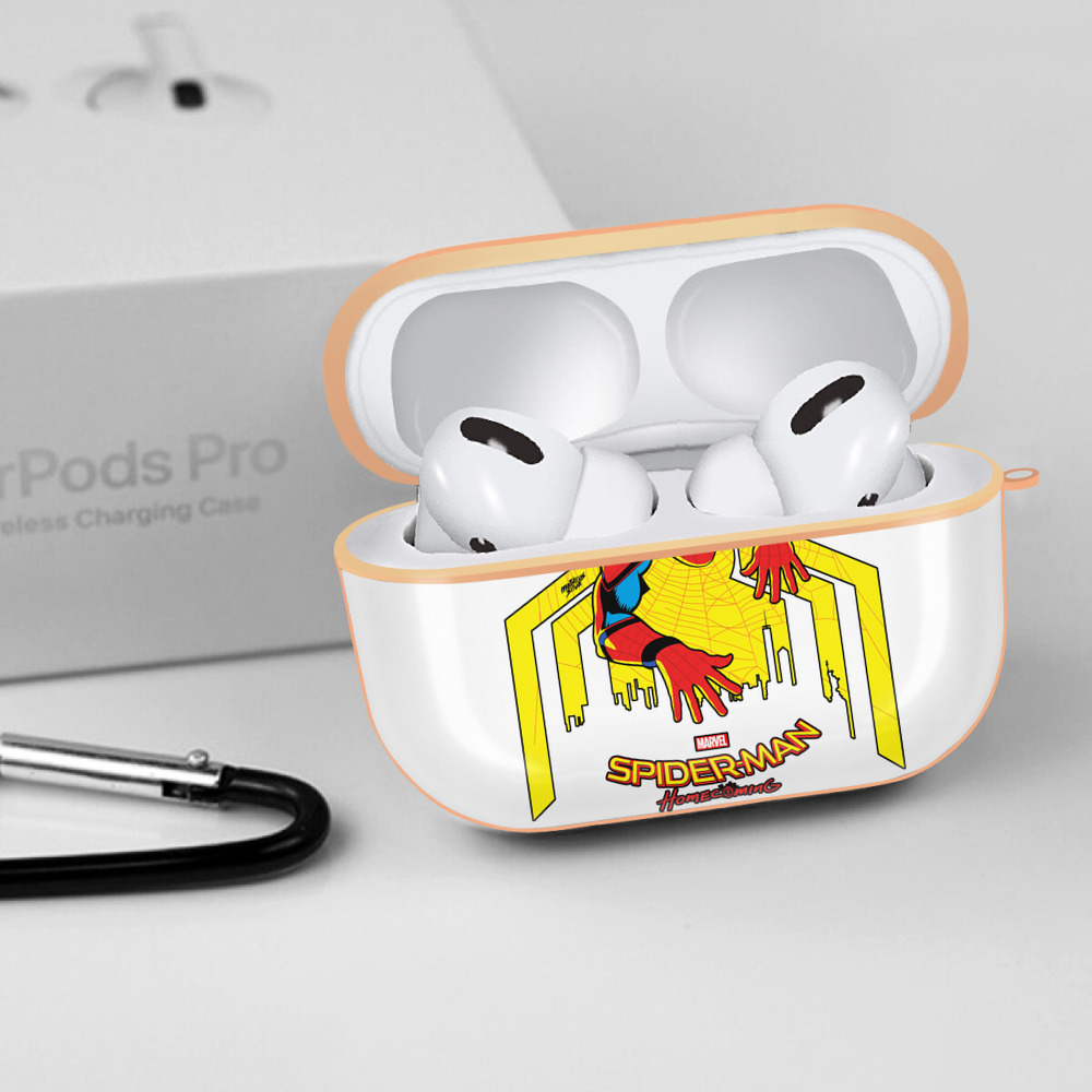 Spider Man スパイダーマン 【AirPods Pro用】ハードシェル保護ケース｜耐衝撃・防指紋・カラビナ付き商品仕様
