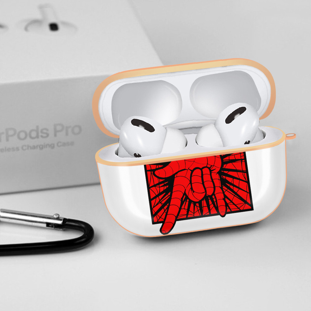 Spider Man スパイダーマン 【AirPods Pro用】ハードシェル保護ケース｜耐衝撃・防指紋・カラビナ付き商品仕様