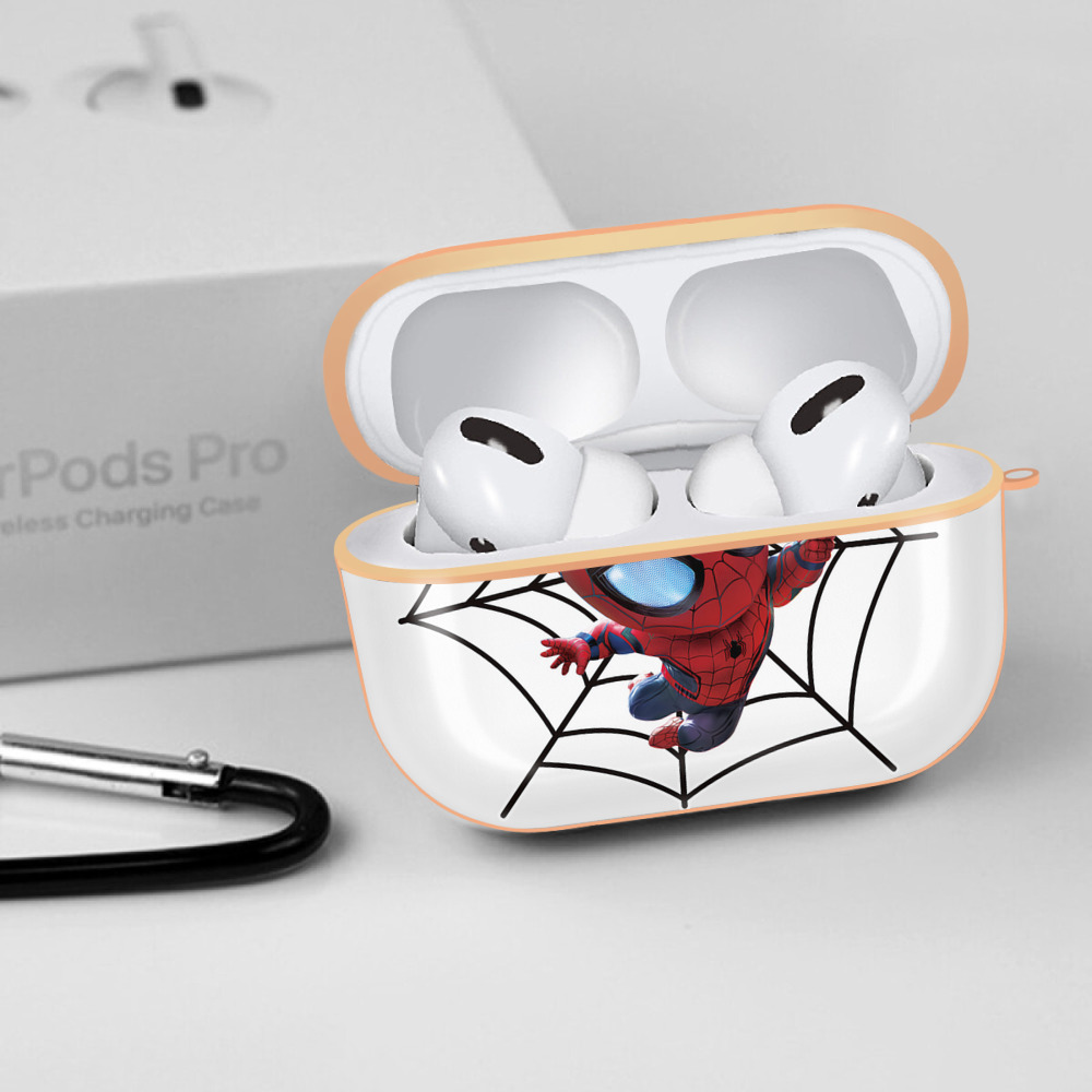 Spider Man スパイダーマン 【AirPods Pro用】ハードシェル保護ケース｜耐衝撃・防指紋・カラビナ付き商品仕様