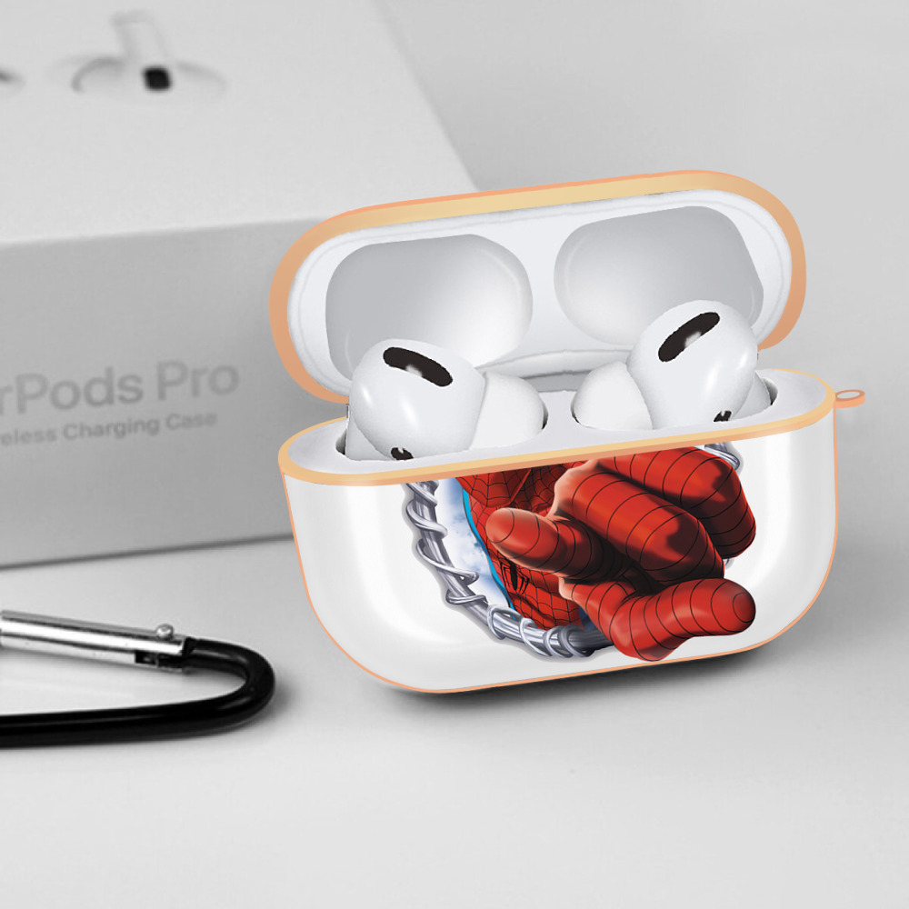Spider Man スパイダーマン 【AirPods Pro用】ハードシェル保護ケース｜耐衝撃・防指紋・カラビナ付き商品仕様