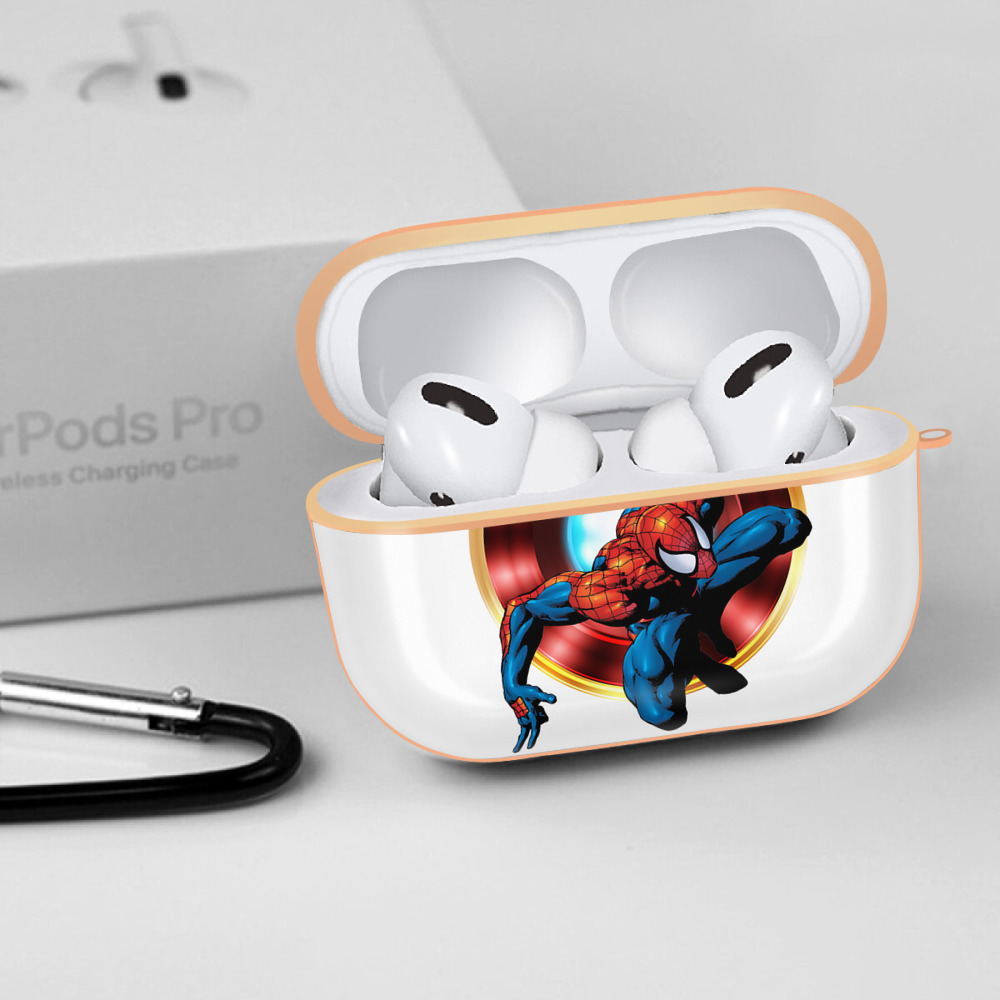Spider Man スパイダーマン 【AirPods Pro用】ハードシェル保護ケース｜耐衝撃・防指紋・カラビナ付き商品仕様