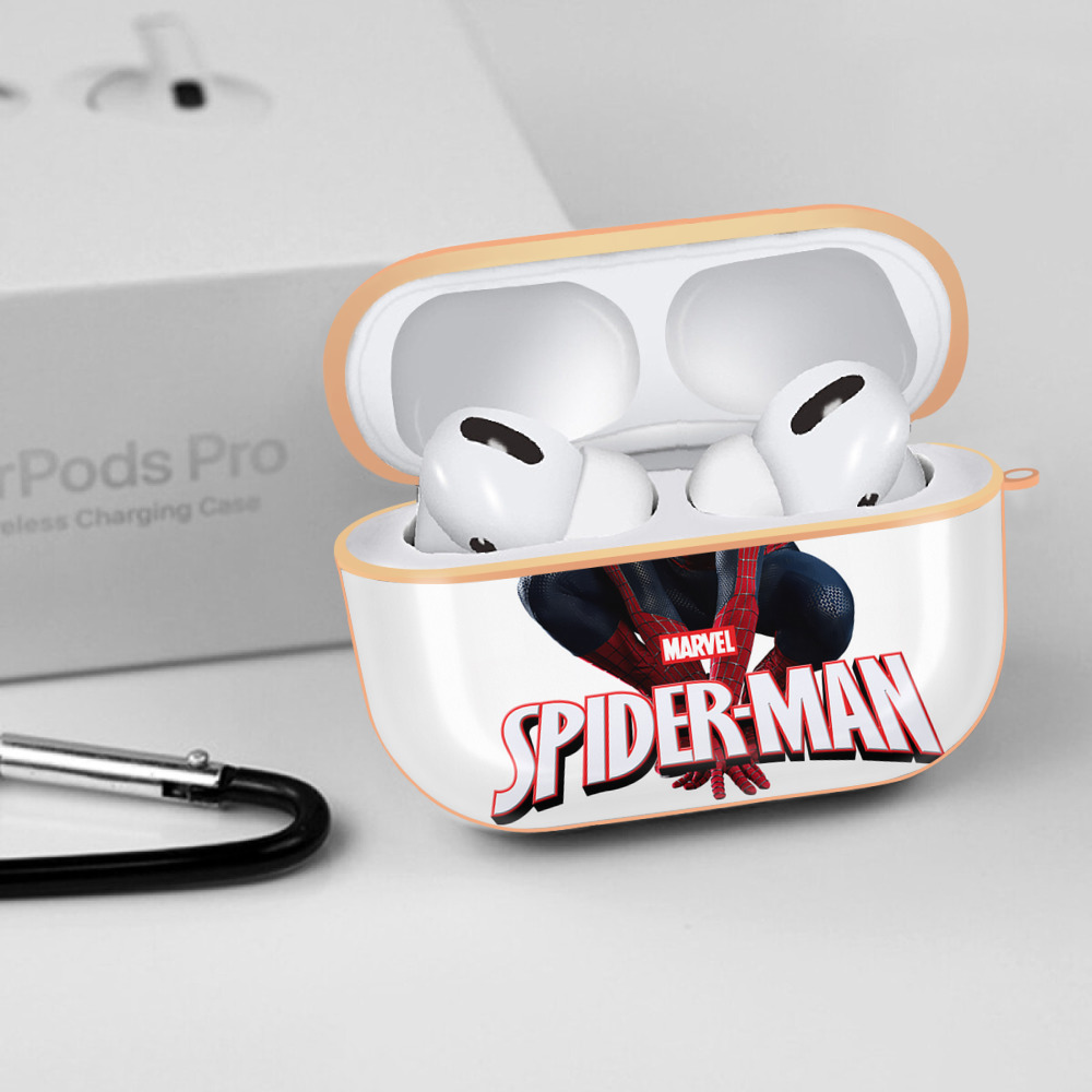 Spider Man スパイダーマン 【AirPods Pro用】ハードシェル保護ケース｜耐衝撃・防指紋・カラビナ付き商品仕様