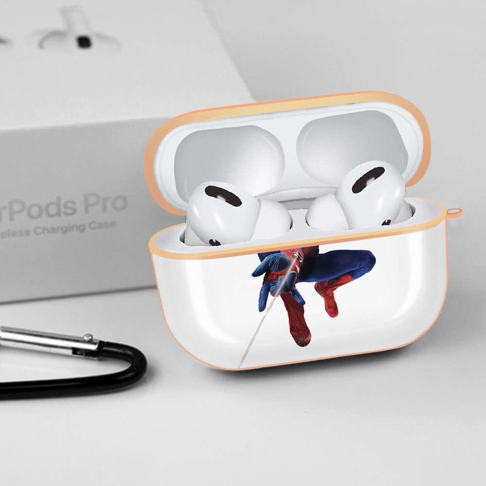 Spider Man スパイダーマン 【AirPods Pro用】ハードシェル保護ケース｜耐衝撃・防指紋・カラビナ付き商品仕様