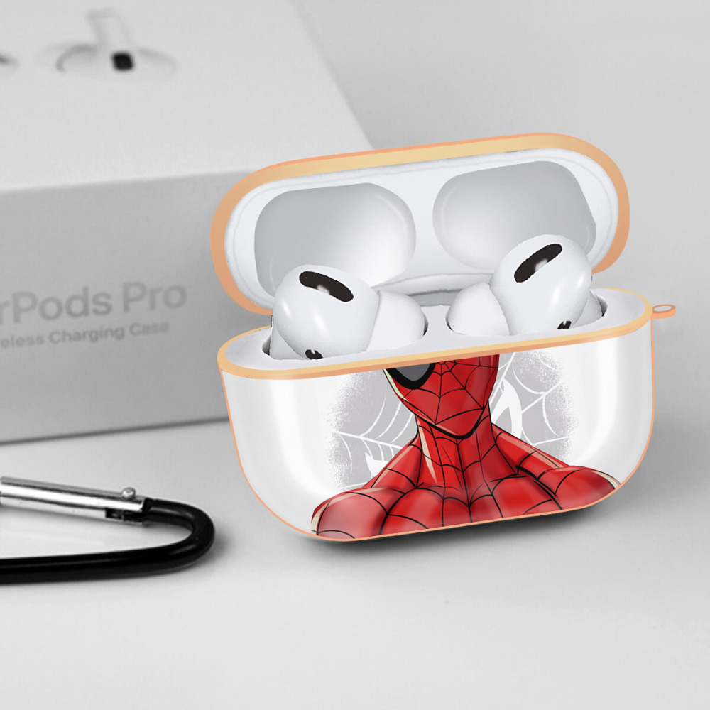 Spider Man スパイダーマン 【AirPods Pro用】ハードシェル保護ケース｜耐衝撃・防指紋・カラビナ付き商品仕様