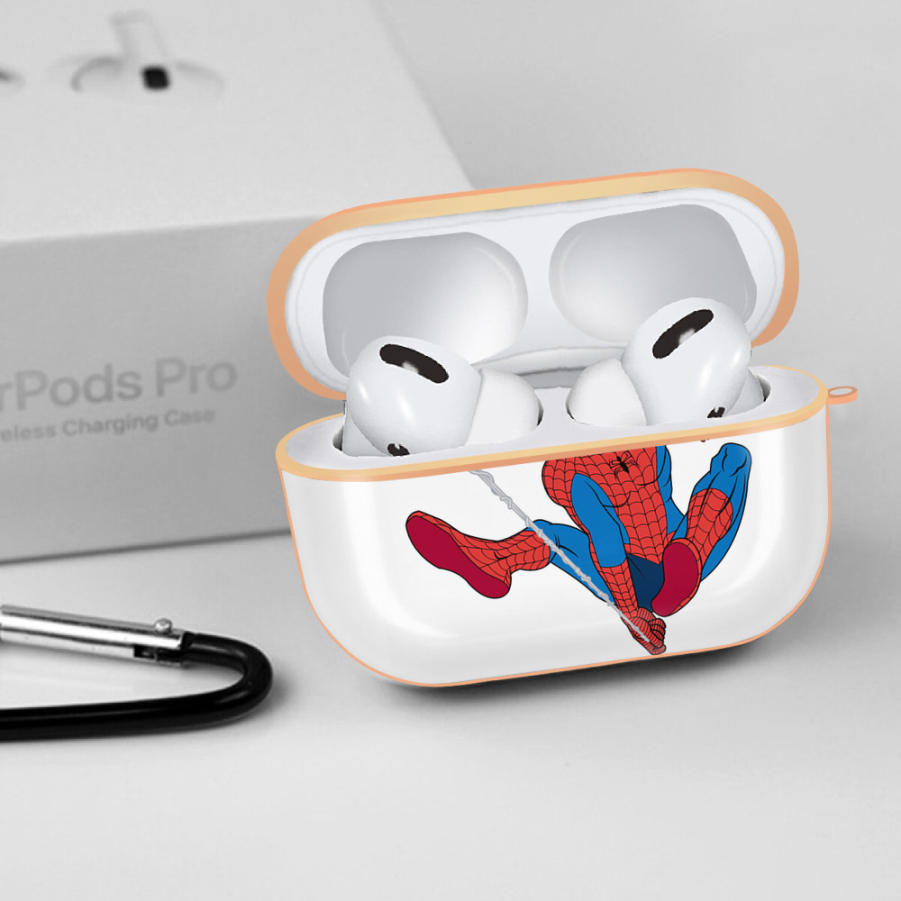 Spider Man スパイダーマン 【AirPods Pro用】ハードシェル保護ケース｜耐衝撃・防指紋・カラビナ付き商品仕様