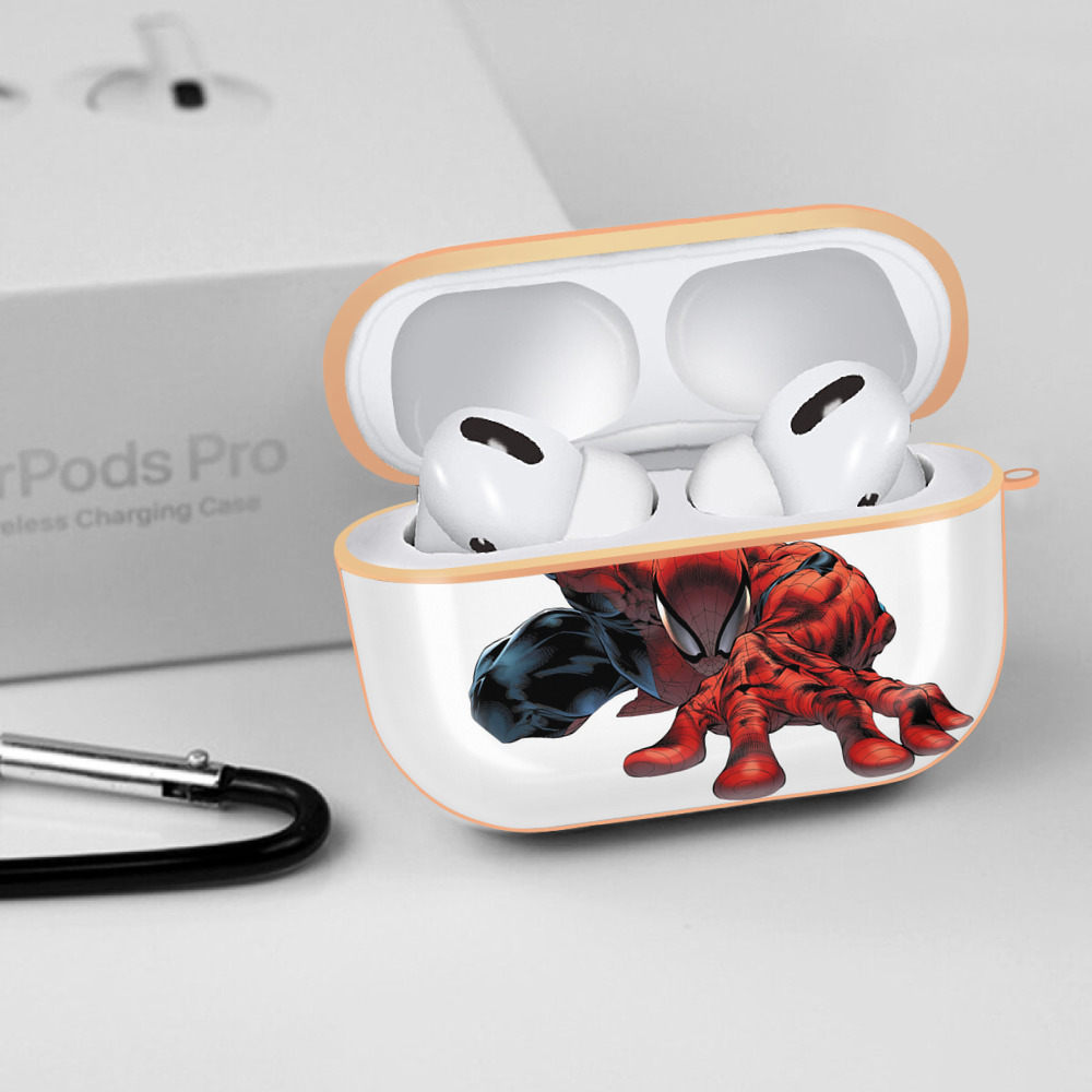 Spider Man スパイダーマン 【AirPods Pro用】ハードシェル保護ケース｜耐衝撃・防指紋・カラビナ付き商品仕様