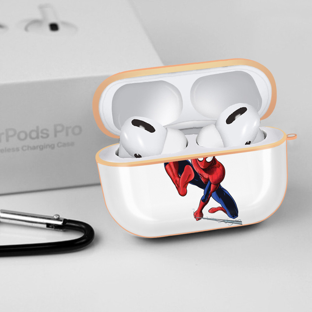 Spider Man スパイダーマン 【AirPods Pro用】ハードシェル保護ケース｜耐衝撃・防指紋・カラビナ付き商品仕様