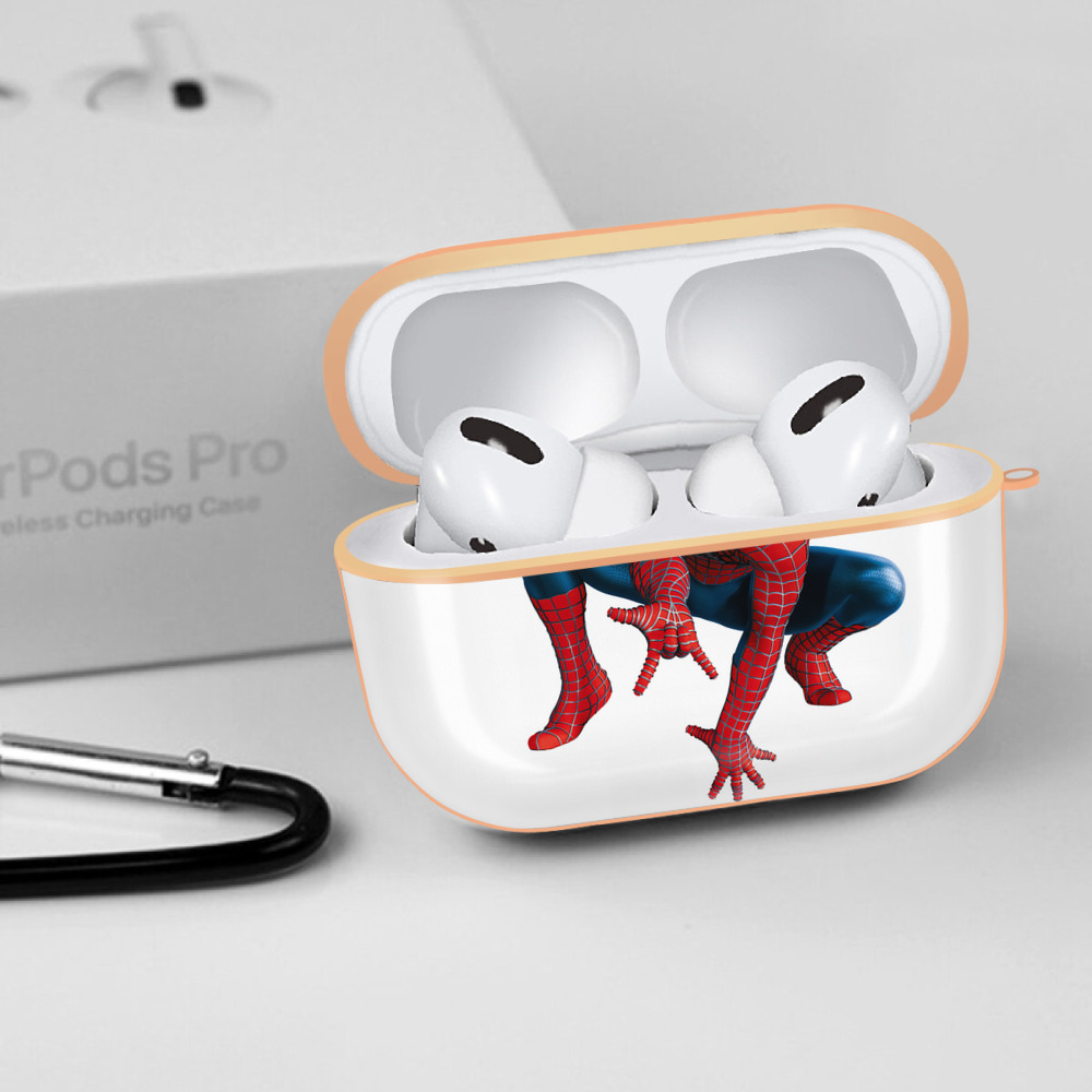 Spider Man スパイダーマン 【AirPods Pro用】ハードシェル保護ケース｜耐衝撃・防指紋・カラビナ付き商品仕様