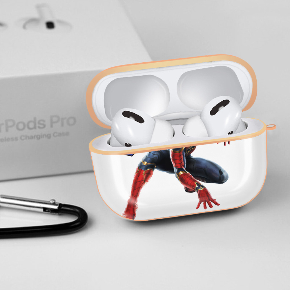 Spider Man スパイダーマン 【AirPods Pro用】ハードシェル保護ケース｜耐衝撃・防指紋・カラビナ付き商品仕様